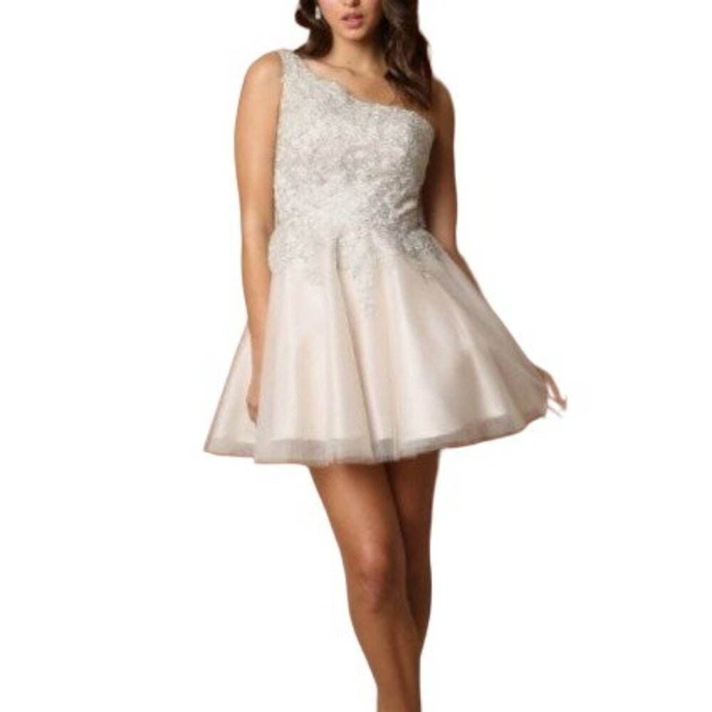 Nox Anabel One Shoulder Embroidered Mini Dress | 16 - Picture 9 of 9